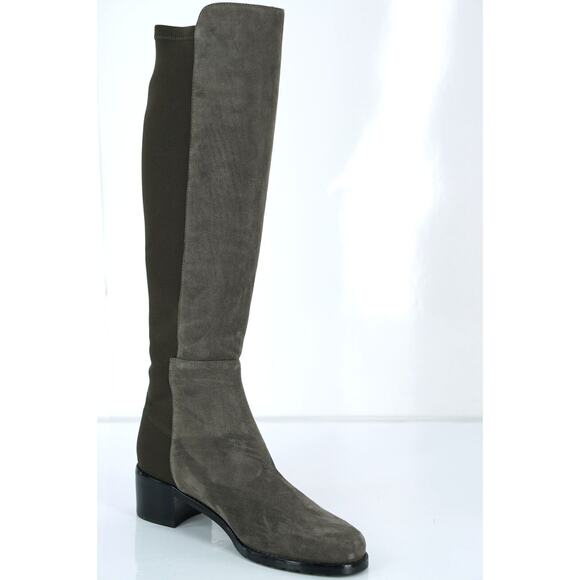 Stuart Weitzman Grey Suede Mezzaluna Stretch Riding Boots Size 5 NIB 5050 $665 - Picture 2 of 10